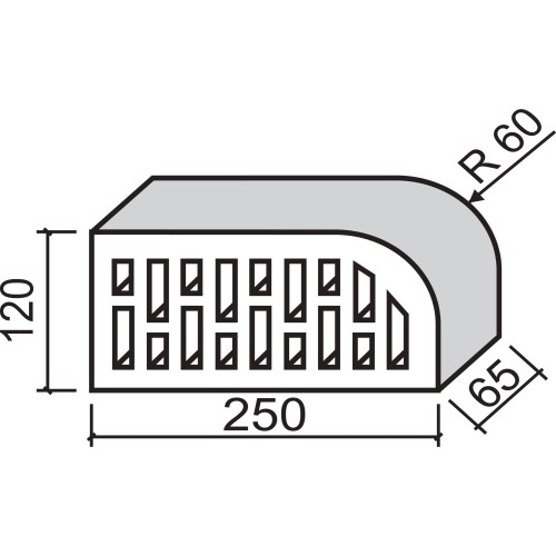 ksztaltka-klinkierowa-perforowana-jednostronnie-zaokraglona-janka-f15-lode-wymiar