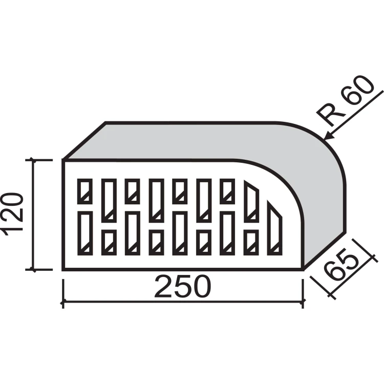ksztaltka-klinkierowa-perforowana-jednostronnie-zaokraglona-andromeda-f15-lode-wymiary