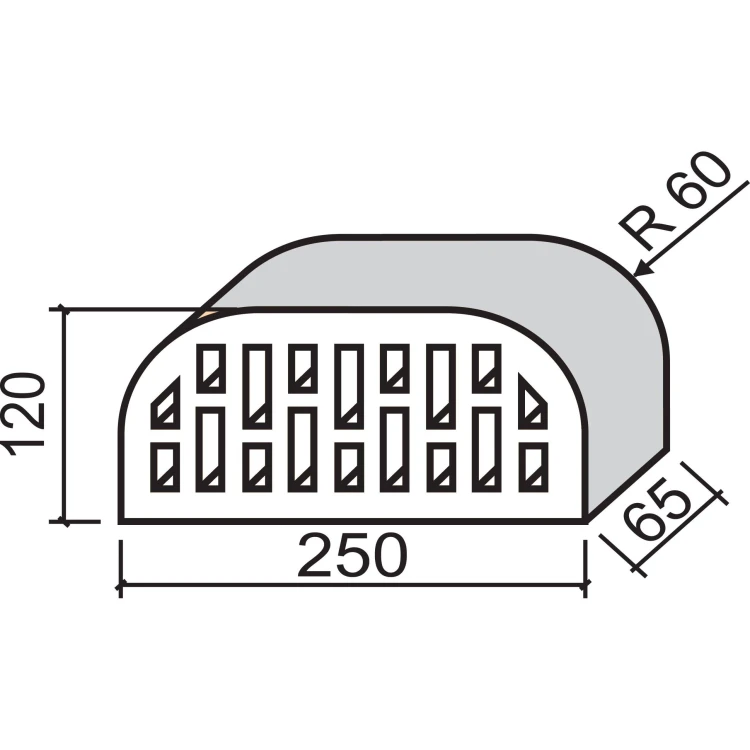 ksztaltka-klinkierowa-perforowana-dwustronnie-zaokraglona-andromeda-f14-lode-wymiary
