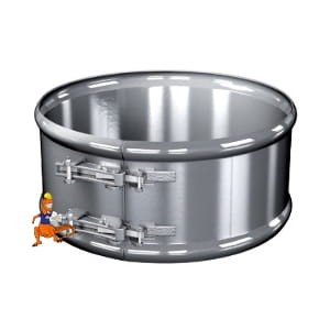 OBEJMA SPINAJĄCA SZEROKA KBTS FI80 DO SYSTEMÓW DWUŚCIENNYCH MK ŻARY