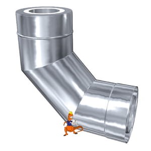 KOLANO KWASOODPORNE ŻAROODPORNE IZOLOWANE 30MKDZ 90 STOPNI FI120 MK ŻARY