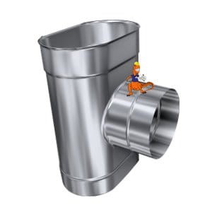 Trójnik 90st owalny Kominus