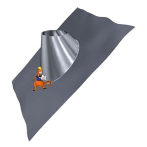 PRZEPUST DACHOWY OŁOWIANY DDTO 45 35-50 STOPNI FI100 DO SYSTEMÓW DWUŚCIENNYCH MK ŻARY