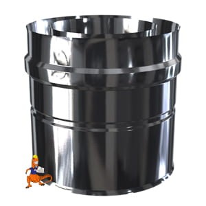 ADAPTER DO KOTŁÓW GAZOWYCH KWASOODPORNY DWUŚCIENNY MKPS 80+80 MM 2ADPS-GR43 MK ŻARY