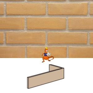 PŁYTKA KĄTOWA RĘCZNIE FORMOWANA DF VORMBAK MIRATO – GEEL ZILVERZAND 210x100x25/30x65 MM