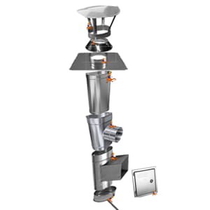 KOMPLETNY KOMIN STALOWY KWASOODPORNY ŻAROODPORNY OWALNY KO