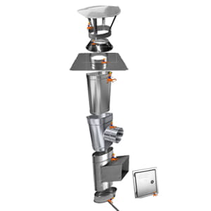 KOMPLETNY KOMIN STALOWY KWASOODPORNY ŻAROODPORNY OWALNY KO