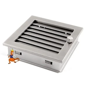 KRATKA KOMINKOWA MODERN 20x20CM Z ŻALUZJĄ INOX FIRMY PARKANEX