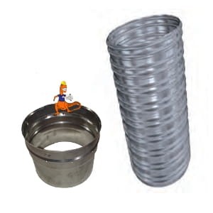 PAKIET PRZYŁĄCZENIOWY KOMINKOWY ELASTYCZNY FLEX DO KOMINA STALOWEGO XL FI160 MK ŻARY