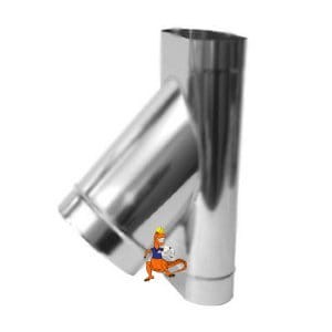 Trójnik 45st owalny Kominus