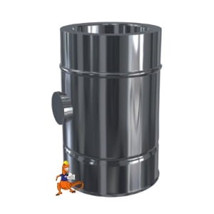 RURA Z KRÓĆCEM RTM 64X4X1 KWASOODPORNA IZOLOWANA MKD STANDARD 25CM FI150 MK ŻARY
